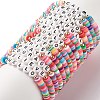 30Pcs 30 Style Polymer Clay Heishi Beaded Stretch Bracelets Set with Inspiration Word BJEW-JB07593-4