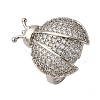 Brass Micro Pave Cubic Zirconia Adjustable Open Cuff Rings for Women RJEW-A072-01C-P-4
