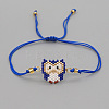 Fashion Owl Glass Seed Bead Link Adjustable Bracelets VY0389-1-1