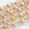 Electroplate Glass Beads Strands EGLA-D015-15x10mm-24-3