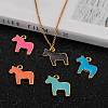 Alloy Enamel Animal Horse Pendants ENAM-M004-G-5