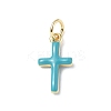 Real 18K Gold Plated Eco-Friendly Rack Plating Brass Enamel Pendants KK-F845-40G-03-1