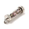 Mixed Gemstone Chip Glass Bottle Big Pointed Pendants G-P482-01P-4