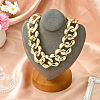 1Pc Aluminum Chunky Cuban Link Chain Choker Necklaces for Women NJEW-SP0001-11LG-5