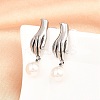 316 Surgical Stainless Round with Hand Stud Earrings EJEW-C160-08P-1