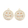 Brass Micro Pave Clear Cubic Zirconia Charms Pendants X-ZIRC-K086-26G-1