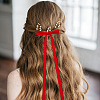 Big Bowknot Polyester Alligator Hair Clips AJEW-CP0008-39A-5