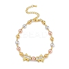 Rack Plating Brass Micro Pave Cubic Zirconia Beaded Bracelets BJEW-P341-02G-1