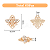 60Pcs Alloy Crystal Rhinestone Connector Charms ALRI-DC0001-01-2