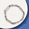 201 Stainless Steel Column Link Chain Bracelets for Women BJEW-B143-15P-1