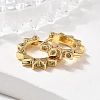 Clear Cubic Zirconia Sun Shape Hoop Earrings EJEW-P199-07G-1