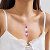 304 Stainless Steel Rose Flower Chain Necklaces NJEW-TAC0021-9