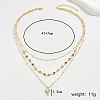 Luxury Multilayer Brass Colorful Rhinestone Heart Pendant Necklaces for Women Party Casual Wear DN4592-1