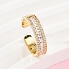 Brass Micro Pave Cubic Zirconia Cuff Rings for Women RJEW-F182-01G-3