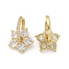 Flower Shape Clear Cubic Zirconia Hoop Earrings EJEW-F310-03G-2