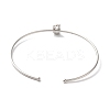 Rack Plating Brass Micro Pave Clear Cubic Zirconia Letter Open Cuff Bangles BJEW-A018-01P-B-3