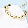 Brass Round Beads Slider Bracelets for Women BJEW-D357-06A-G-5