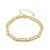 Brass Micro Pave Clear Cubic Zirconia Link Chain Bracelets for Women BJEW-P366-02A-G-2