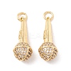 Brass Micro Pave Clear Cubic Zirconia Pendants ZIRC-P098-11G-1