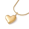 Heart Pendant Necklace with Twist Rope Chains NJEW-G074-45G-2