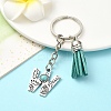 Alloy with Resin Imitation Synthetic Turquoise Keychain KEYC-YW00087-23-1