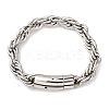 304 Stainless Steel Rope Chain Bracelets for Men Women BJEW-C124-03B-P-4