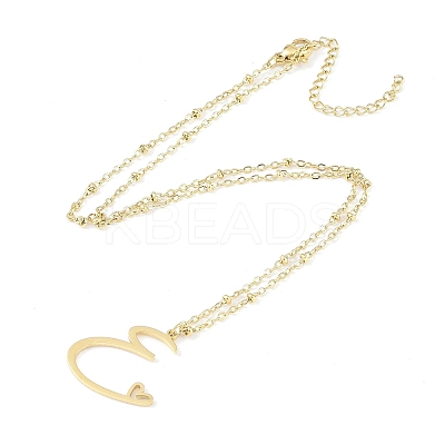 304 Stainless Steel Pendant Necklaces NJEW-H029-02G-E-1