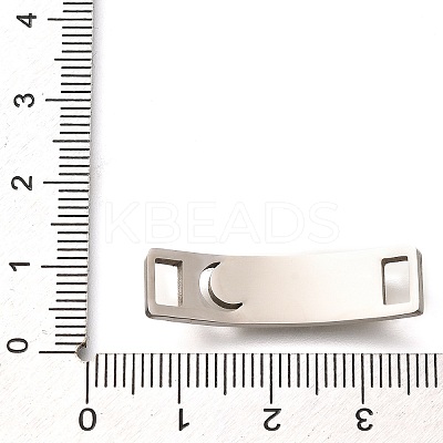 201 Stainless Steel Laser Cut Curved Connector Charms STAS-Z119-32P-03-1
