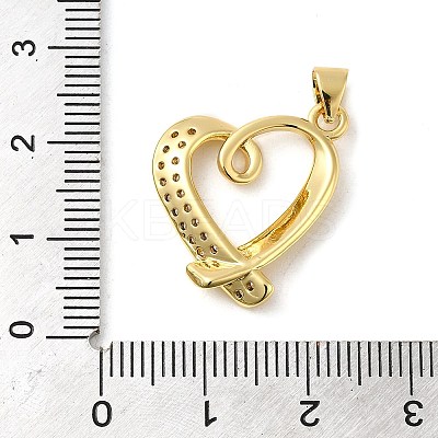 Rack Plating Brass Micro Pave Cubic Zirconia Pendants KK-P241-02G-1