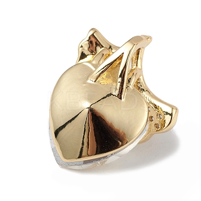 Real 18K Gold Plated Rack Plating Brass Micro Pave Clear Cubic Zirconia Pendants KK-C015-24G-10-1