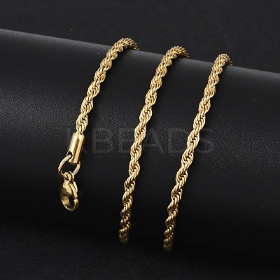 304 Stainless Steel Rope Chain Necklaces NJEW-F226-03G-04-1