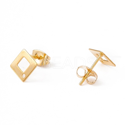201 Stainless Steel Stud Earring Findings with Hole EJEW-A071-27G-1