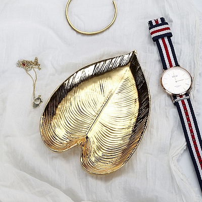 Golden Plated Ceramic Jewelry Plate PW-WG55473-13-1