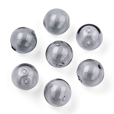 Transparent Blow High Borosilicate Glass Globe Beads GLAA-T003-09G-1