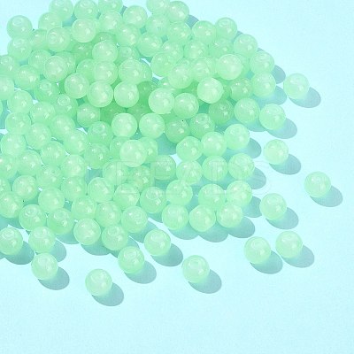 2 Strands Baking Paint Imitation Jade Glass Round Bead Strands DGLA-FS0001-20D-1