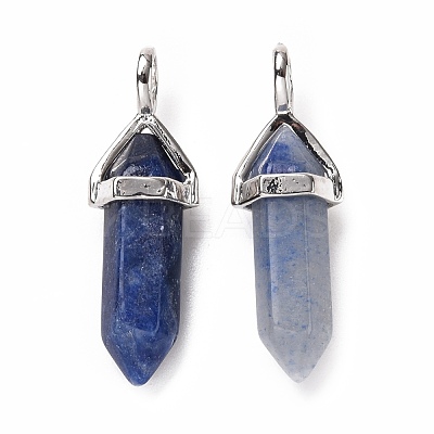 Dyed & Heated Natural Blue Aventurine Pointed Pendants G-K329-62P-1