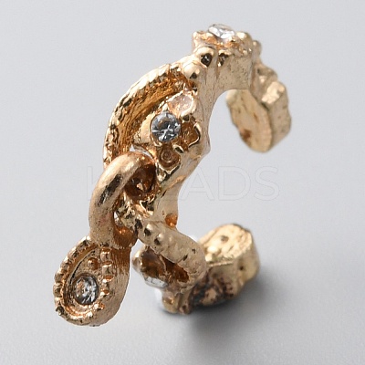 Clear Cubic Zirconia Teardrop Charms Cuff Earrings EJEW-WH0047-10LG-1