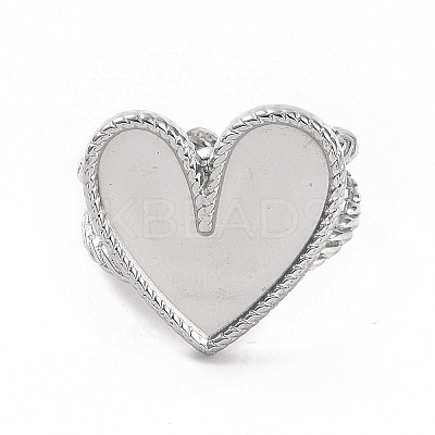 Non-Tarnish 304 Stainless Steel Open Cuff Ring Findings X-STAS-C053-07P-1
