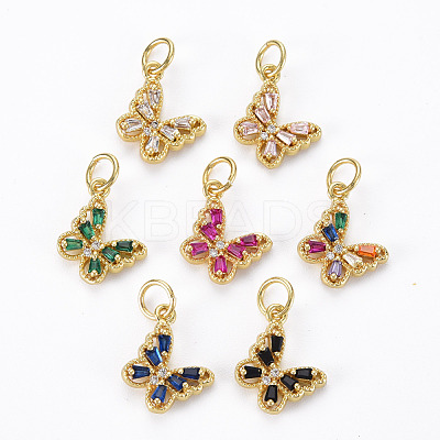 Brass Cubic Zirconia Charms KK-N227-80-NF-1