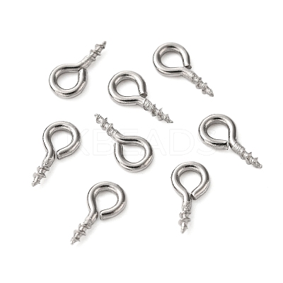 Tarnish Resistant 304 Stainless Steel Screw Eye Pin Peg Bails STAS-K171-52P-8x4mm-1