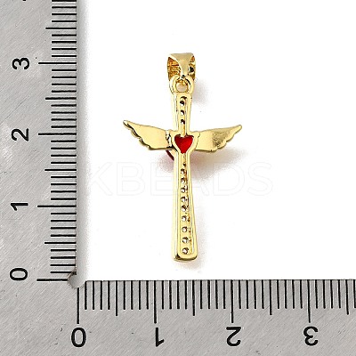 Brass Micro Pave Cubic Zirconia Pendants KK-Q066-40G-1