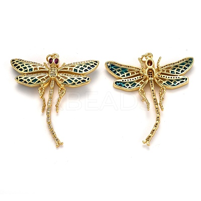 Autumn Theme Brass Micro Pave Cubic Zirconia Pendants ZIRC-L100-004G-1