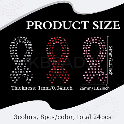 24Pcs 3 Colors Ribbon Eco-Friendly Acrylic Hotfix Rhinestone DIY-FG0005-01-1
