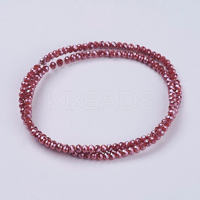 Electroplate Glass Beads Strands GLAA-F077-PL05-1