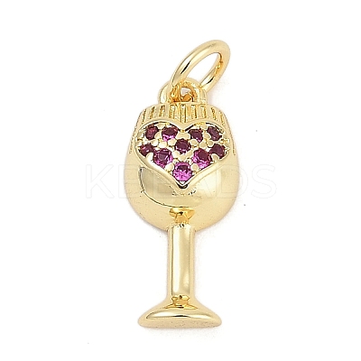 Brass Micro Pave Cubic Zirconia Pendants KK-G522-55G-1