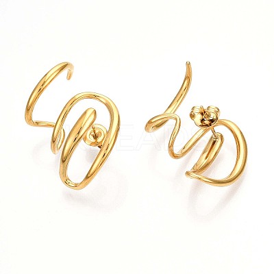 304 Stainless Steel Wire Twist Stud Earrings EJEW-I286-05G-1