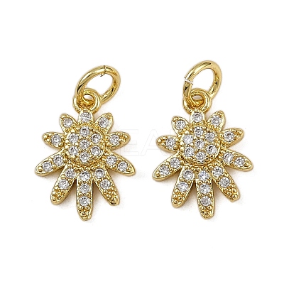 Brass Micro Pave Cubic Zirconia Pendants KK-I358-043G-1