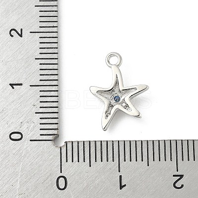 Brass Micro Pave Cubic Zirconia Charms KK-M326-20B-P-1