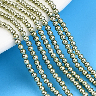 Baking Paint Pearlized Glass Pearl Bead Strands HY-N002-2mm-A07-1