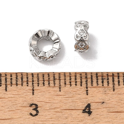 Brass Micro Pave Clear Cubic Zirconia Beads KK-G503-19P-1